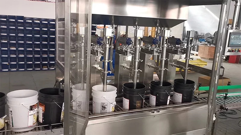 4 Head Lubricating Oil Drum Weighing Filling Line