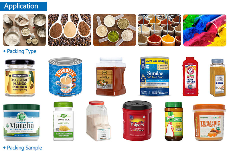 Auto 3 Heads Powder Bottle Filling Equipment Application