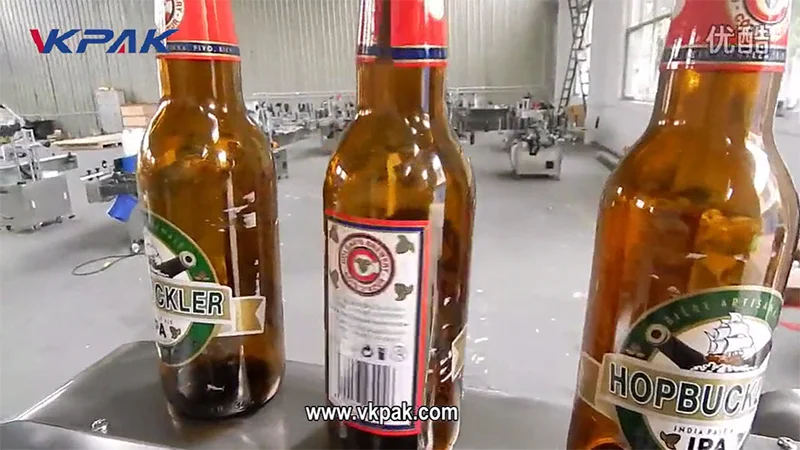 Automatic Beer Bottle Three Sided Sticker Labeling Machine