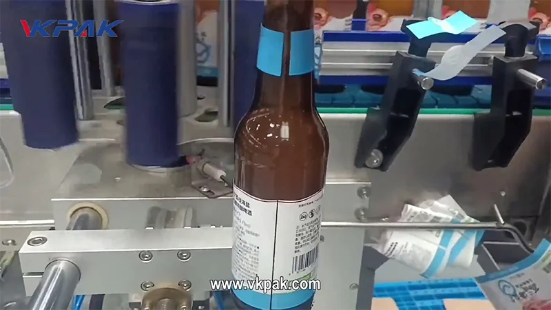 Automatic Craft Beer Bottle Body + Neck Labeling Machine