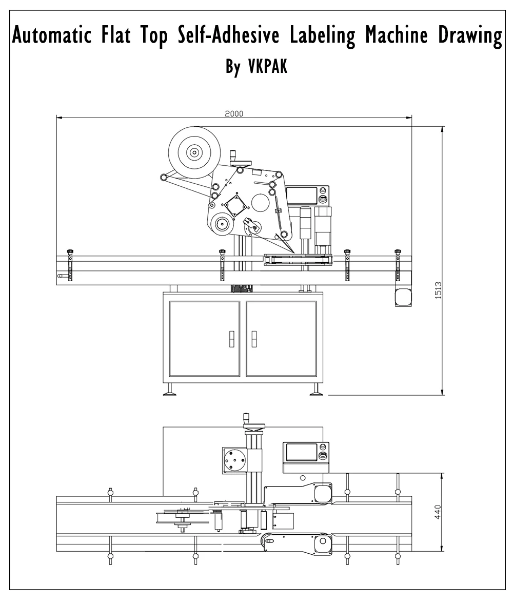 Automatic-Flat-Top-Self-Adhesive-Labeling-Machine-Drawing