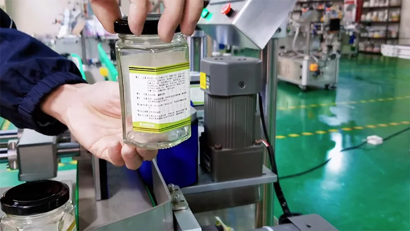 Hexagon Jar Bottle Sticker Labeling Machine