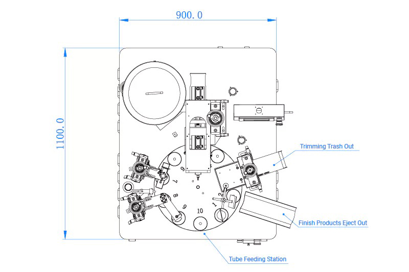 VK-TFS-006U Drawing Overhead View