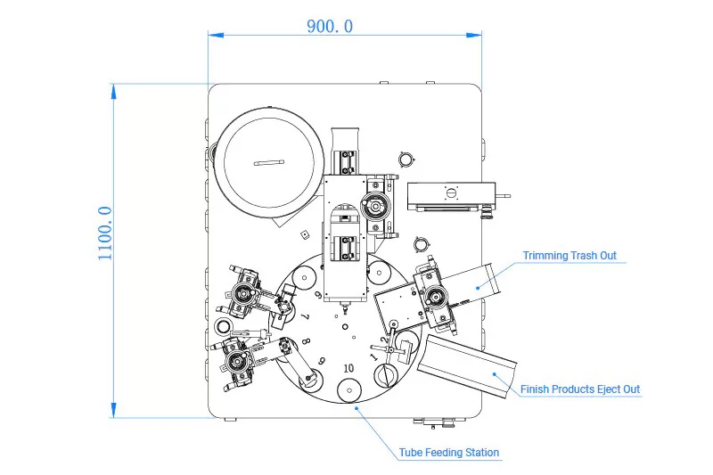 VK-TFS-006U Drawing Overhead View