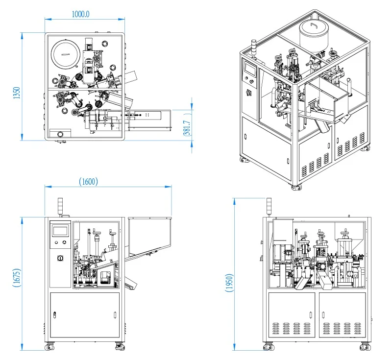 VK-TFS-009U Automatic Ultrasonic Tube Filling And Sealing Machine Drawing